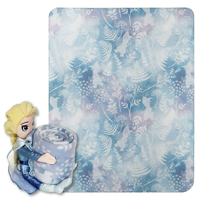 Disney Frozen Elsa Character Pillow w/ Fleece Throw Blanket Set