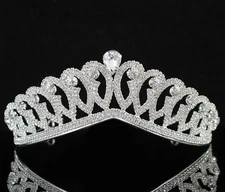 Butterfly Clear Austrian Rhinestone Crystal Tiara Crown Headband Bridal Wed T903