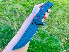12.25”Giant Skull Knife Tactical Spring Assisted Open Blade Pocket Knife Hunting