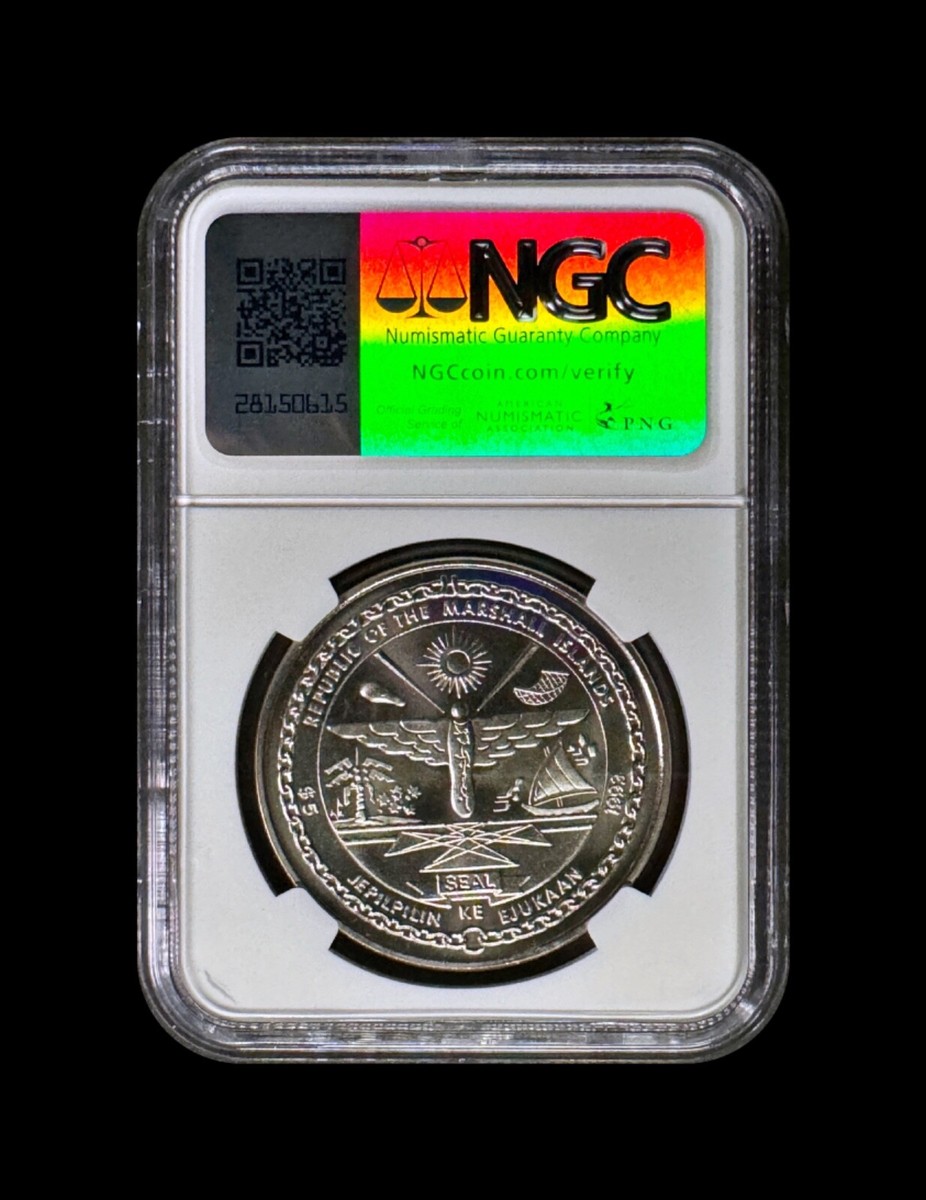 MARSHALL ISLANDS. 1993, 5 Dollars - NGC MS69 - Top Pop 🥇 Elvis