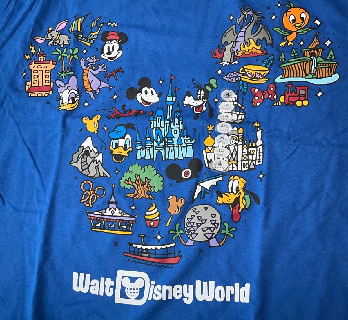 Walt Disney World Blue Mickey Mouse Shape Character Vacation T