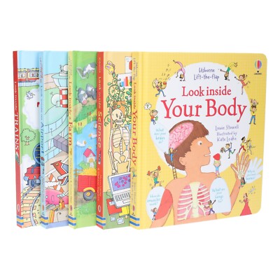 Usborne Lift the Flap Look Inside 5 Books Collection Set - Ages 5+ - Board Book