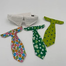 Doggie Design Interchangeable Basic Collar & 3 Tie Set St. Patricks Day Easter M