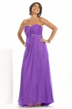 Party Time Formals 6521 Purple Chiffon Gala Gown Dress 14W  FLASH SALE NWT
