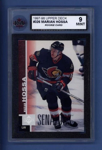 1997-98 UPPER DECK #326 MARIAN HOSSA (rc) KSA 9 MINT Ottawa Senators *ROOKIE*