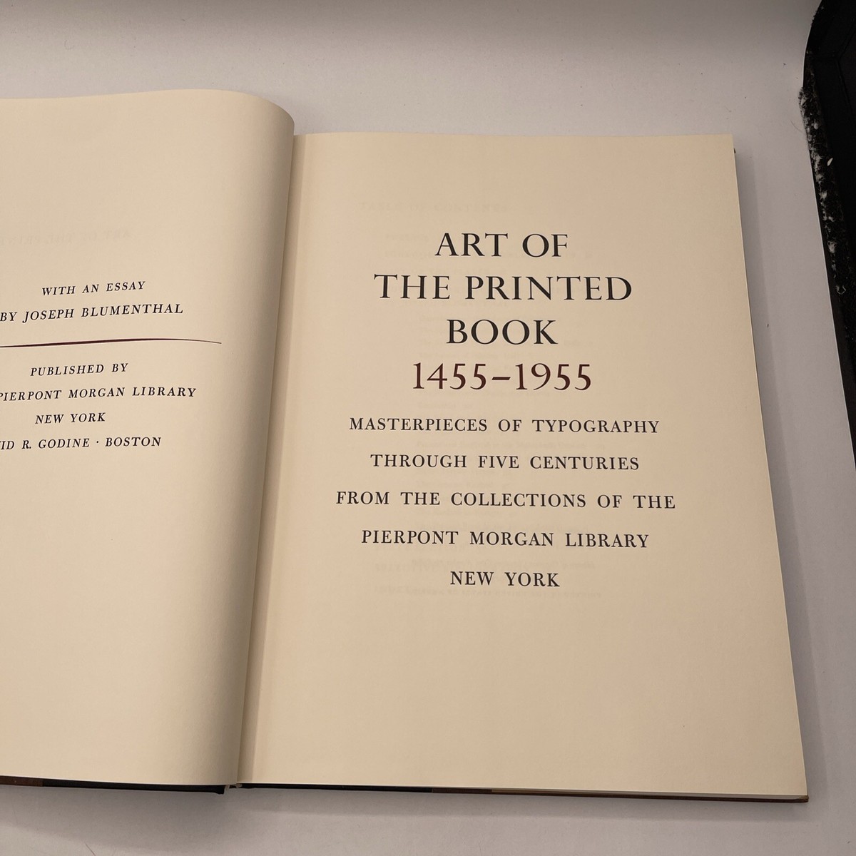 Joseph Blumenthal / ART OF THE PRINTED BOOK 1455-1955 MASTERPIECES