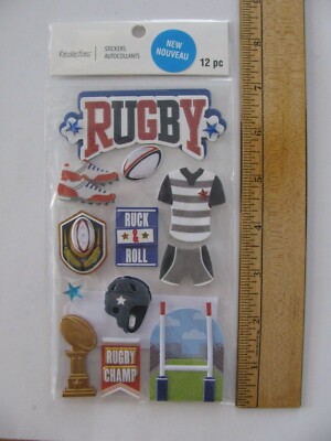 Recollections Dimensional Stickers RUGBY 12 Pieces NIP | eBay
