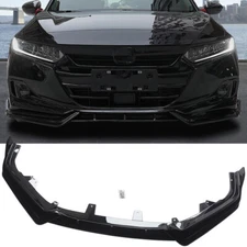 Front Bumper Lip For 2021 2022 Honda Accord Sedan Splitter Gloss Black Spoiler