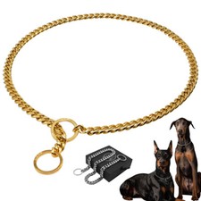 Snake Chain Dog Show Collar Stainless Steel P Choke for Dog Training Gold Sliver