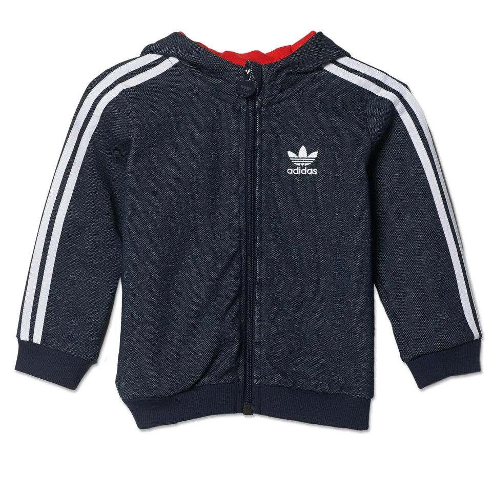 Adidas Originals Bambini Denim Firebird Suit Jogger Hoodie Giacca + Jeans 86 - Immagine 2 di 3