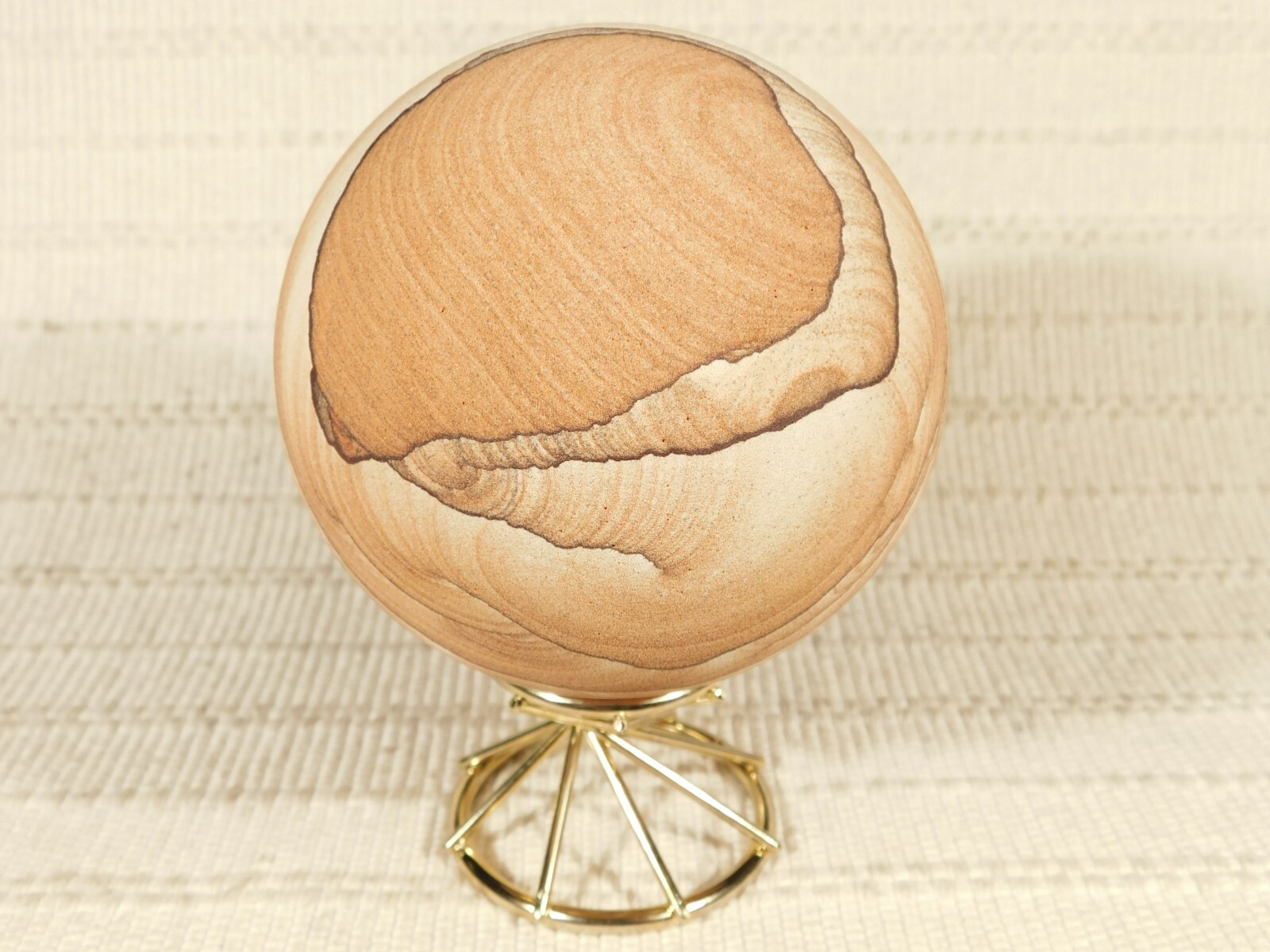 Sphere Display Stand Gold Color with Swirl Design