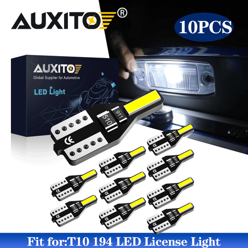 10x AUXITO T10 LED License Plate Light Bulbs Super Bright White 168 2825 194 W5w - Picture 1 of 7