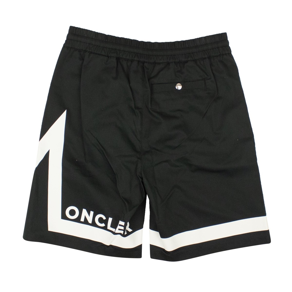 Moncler Genius 8C0000389AB9816 関税送料込 NWT MONCLER Black Cotton Graphic Bermuda Shorts Size 46 $850