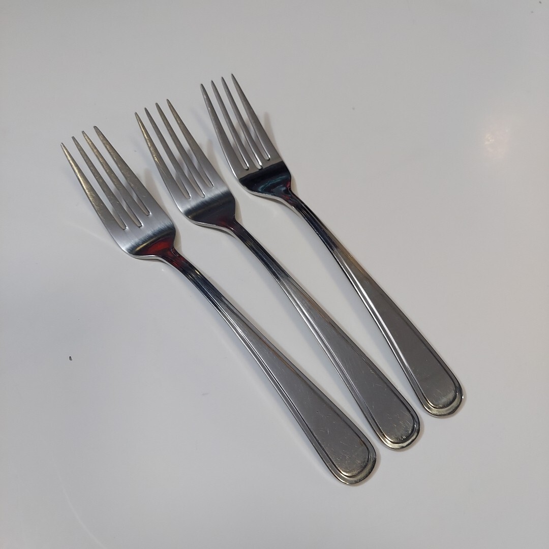 3 Dinner Forks 7 1/2" Lagostina MARINA Indonesia Stainless Flatware eBay