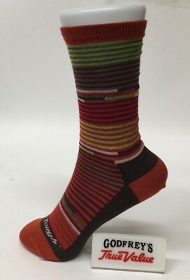 USA 1692 Tomato DARN TOUGH PIXIE CREW Light Womens Run Socks S M L Wool