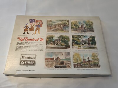Set Of 6 Vintage Dayton Tires The Spirit Of '76 Placemats In Original Box 