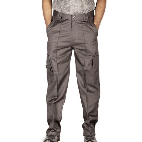 Para Hombre De Carga Combate Pantalones De Trabajo Pesado alto Poly Algodón  Pantalones Informales Grande | eBay