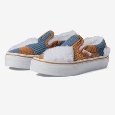 Vans Girl's Shoes Kids Classic Slip-On Patchwork Cozy Cord Multi Size 2 NEW
