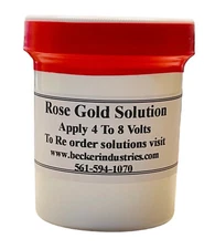 4oz ROSE GOLD SOLUTION, For Gold plating, Electro plating, INDUSTRIAL GRADE