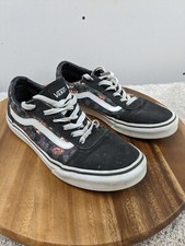 VANS Mujer 6 Zapatos Doheny Negro Rosa Rosa Flor Cuadros Patín Fuera de Pared 508731