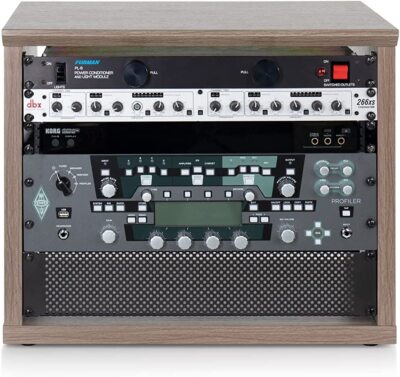 Gator Frameworks Elite Furniture Series 8U Wood Desktop Studio Rack; Gray