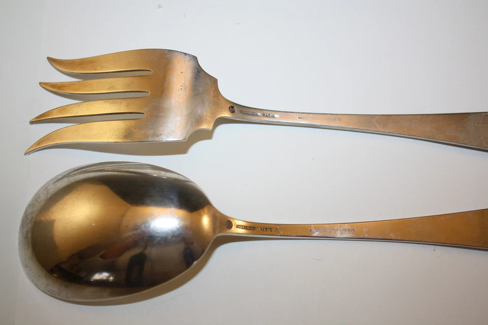 Juego de cuchara y tenedor para ensalada sólida Fairfax plata esterlina Gorham 1910 4 oz troy Foto 4 de 4