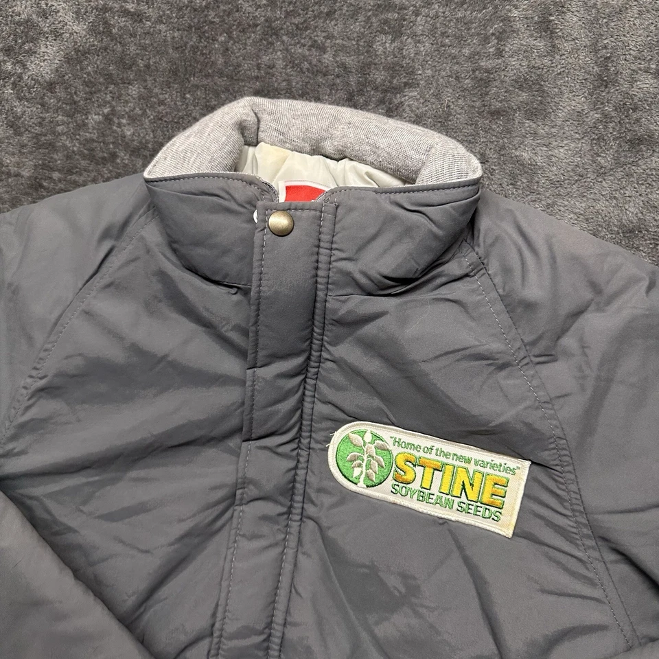 Vintage Swingster Jacket Mens Medium Gray Bomber Soybean Farming Made In USA - Image 2 of 4