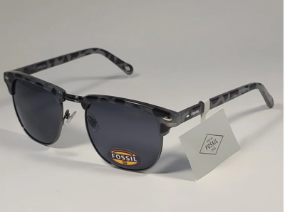 Fossil Browline Clubmaster Sunglasses Grey UV400 Tortoise 52 