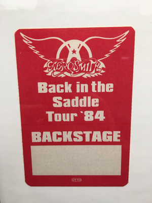 AEROSMITH 1984 BACK IN THE SADDLE Tour Red Backstage Pass