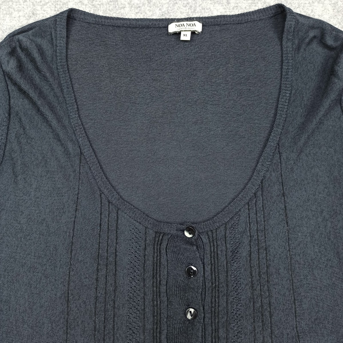 Cardigan Femme Noa Noa Taille S - Gris Clair - Mélange Coton/Polyester - Chic & Tendance - Occasion Très Bon État