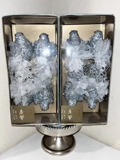 8-NIB TINSEL AND FIR EMBELLISHED CHRISTMAS TREE CLIP ON BIRDS BUNDLE