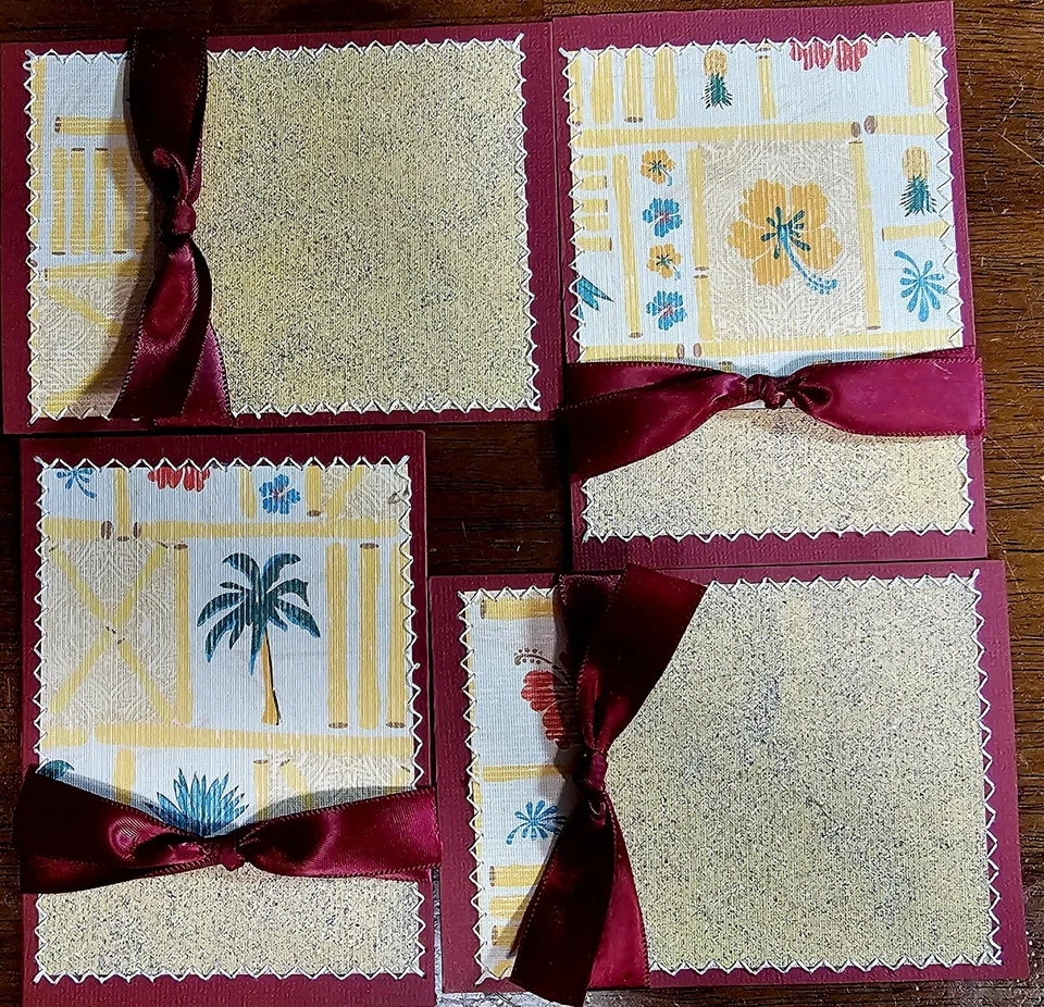 Juego de página/estera cosida prefabricada para álbum de recortes - 12 piezas: Oahu Foto 3 de 4