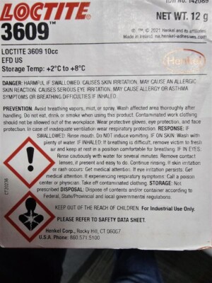 Loctite 3609 Electronic Chip Bonder Adhesive Epoxy 10cc 12g exp. 02/25
