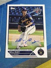 2023 Topps Pro Debut WILL RUDY Milwaukee Brewers Auto
