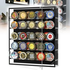 Coin Holder Challenge Coins Display Case Acrylic 45 Special Medals Shadow Box UK