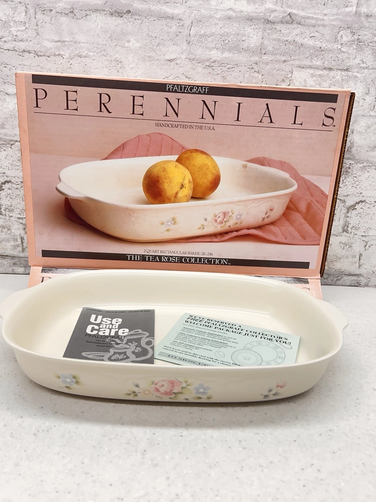 Pfaltzgraff Tea Rose 2 Qt Rectangular Baker 14" x 8.5" Casserole Dish New In Box