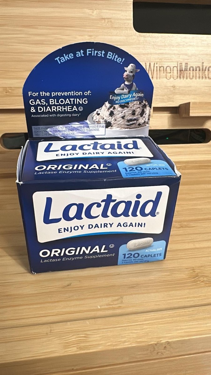 Lactaid Original Strength Lactose Intolerance Pills, 9000 FCC