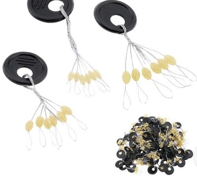 60 RUBBER Large Bobber Stops 10 Rings of 6 Each - The High Quality Tan Stops