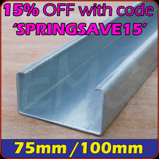 3x2 4x2 Galvanised Channel C U section lipped 100mm 75mm x 50 mm mild steel g...