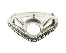 925 Sterling Silver Vintage Shiny Royal Crown Design Band Ring Sz 9 RG11619