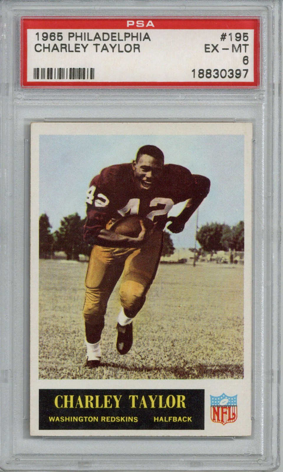 1965 Philadelphia #195 Charley Taylor PSA 6 EX-Mint RC Rookie Redskins ID:378050