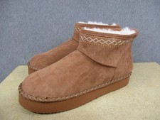 Aerie Slippers Womens Size 9 Brown Faux Fur Bootie Shearling Cozy House Shoes