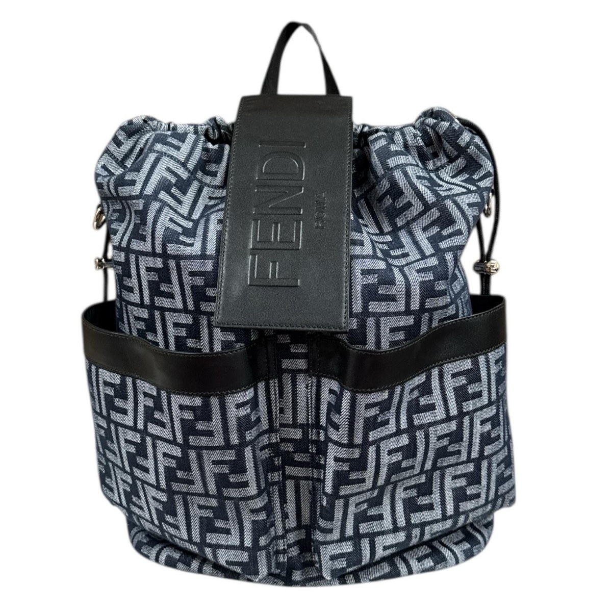 Fendi book bag FENDI Shadow Logo Nylon Fabric Backpack Bag Grey/Black main image 4