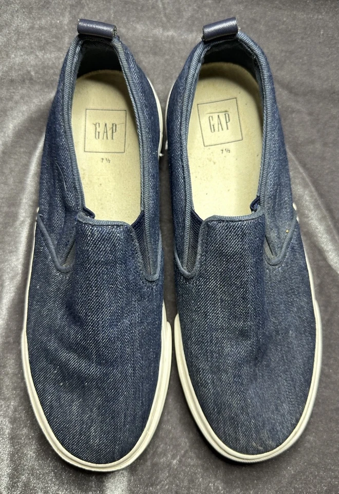 Zapatillas sin cordones Gap Denim para mujer talla 7,5 azules zapatos informales Foto 2 de 4