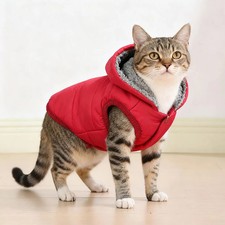 Pet Cat Clothes Warm Fleece Winter Hoodie Jacket For Small Medium Dogs Cats Wate