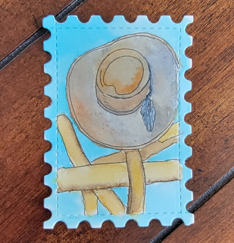 Original ACEO Cowboy Hat Painting, Art Card, ATC Mini Artwork by Wenndelynn