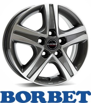 4x Borbet CWD 7,0X17 5/108 ET46 Mistral Anthracite Glossy Polished