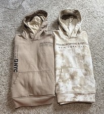 2 Abercrombie Kids relaxed fit pullover hooded sweatshirts size 11/12