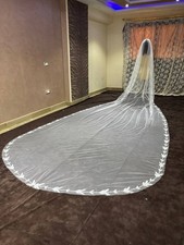 Bridal Veil Rhinestones beaded 1 tier with white beads