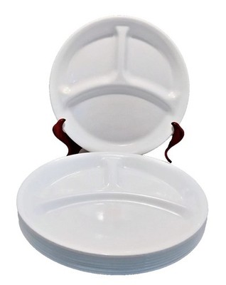 Lot 7pc CORELLE by Corning WINTER FROST WHITE Divided 3-Section 10 1/4'' NEW